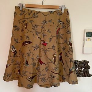 Pre-owned Anthropologie Elevenses Wool Birds Skirt Size 6